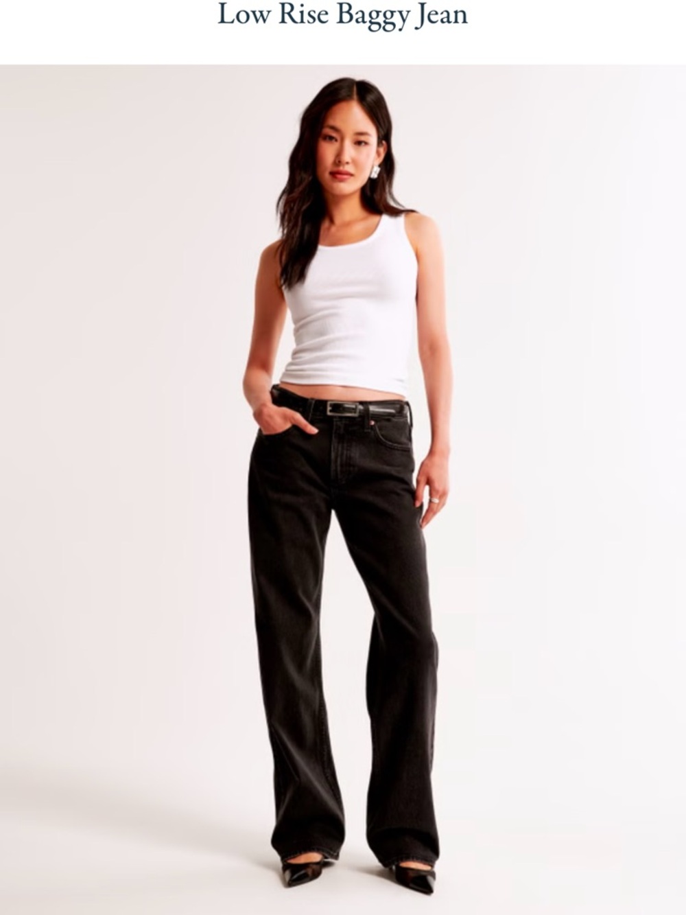 Abercrombie & Fitch the baggy low rise black jeans 29/8s raw hem frayed